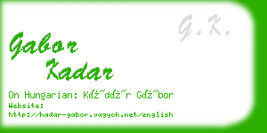 gabor kadar business card